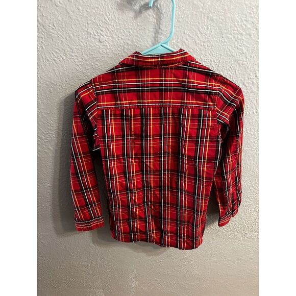 Green dog Girls Size 7X Red Plaid Button-Up Shirt Cotton - Picture 3 of 8
